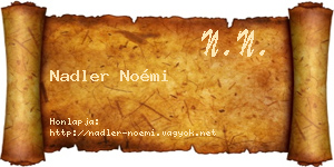 Nadler Noémi névjegykártya